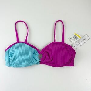 Salt + Cove Bikini Top Juniors Size Medium Pink Blue NWT